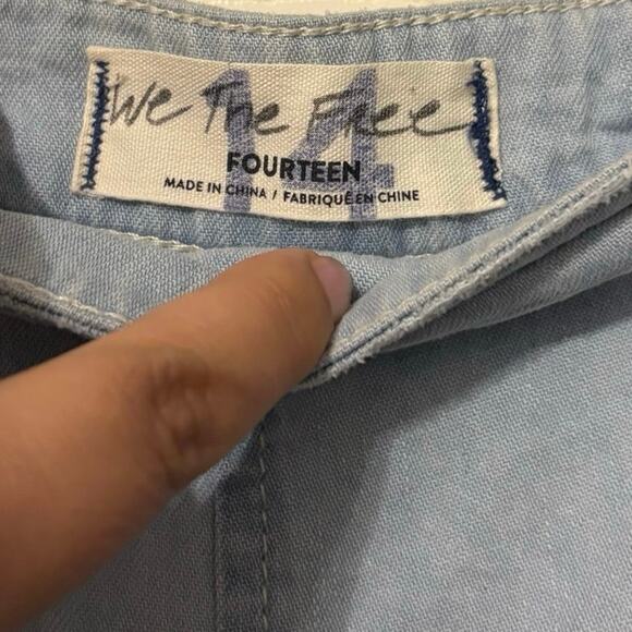 New Free People FP NWT 100% Cotton Stargazing Tiered Wide Leg Pants Size 14 - Picture 4 of 9